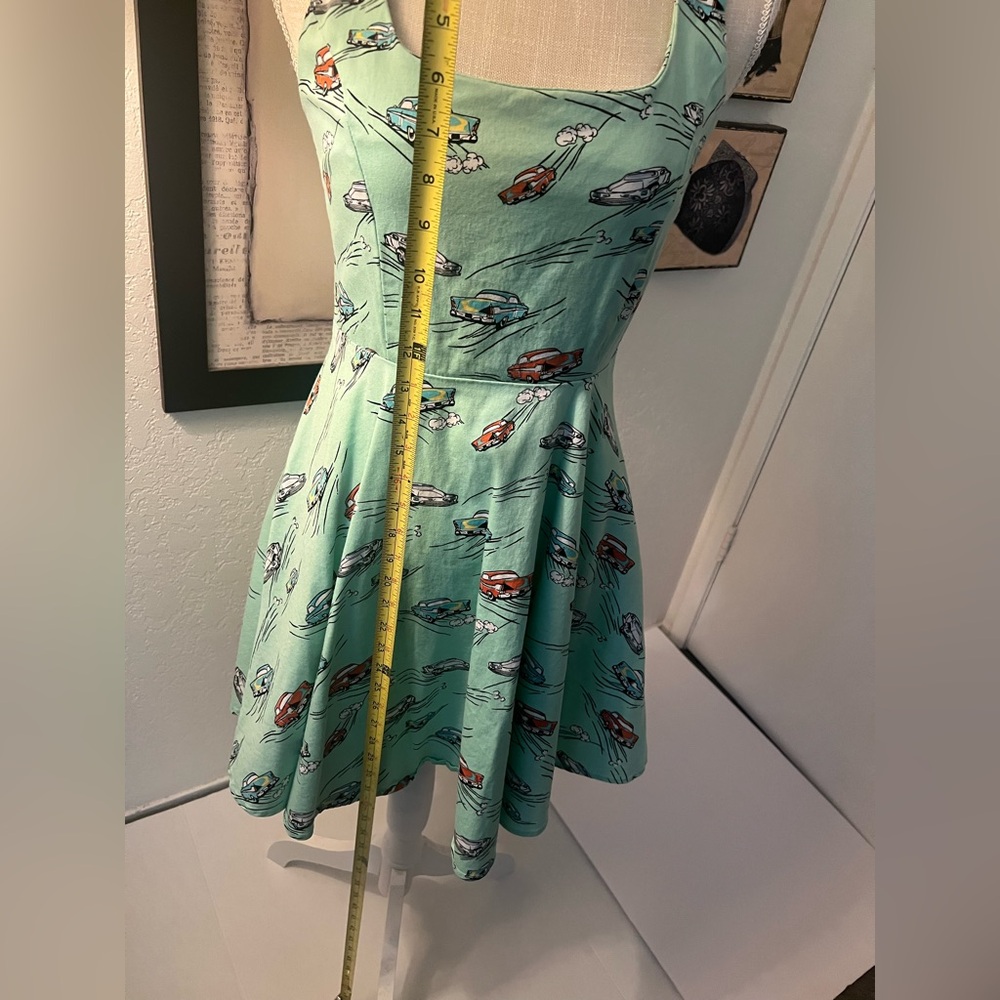 Diva Dollz Mint Green Sleeveless Dress with Car Print - Picture 4 of 6